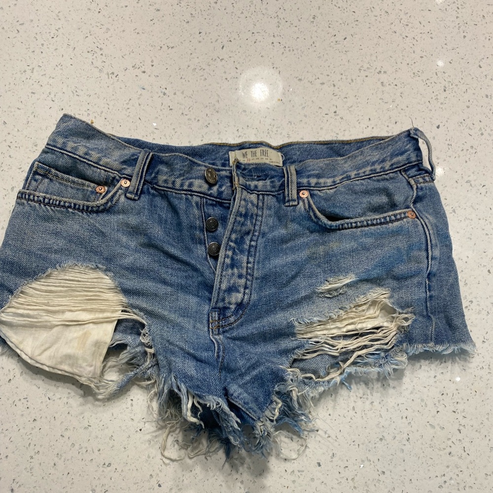 free people denim shorts